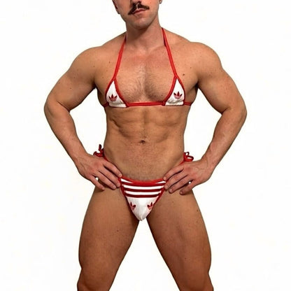 Adidas Originals Red Bro Bra and Thong Set