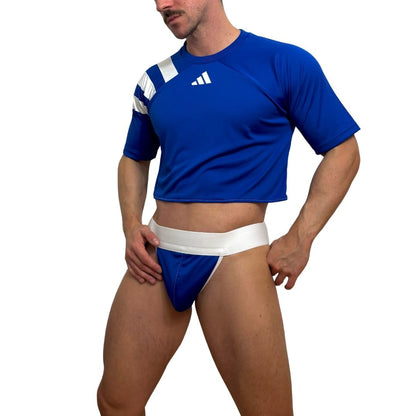 Adidas Neo Short Sleeve Blue Crop Top Look 2.0