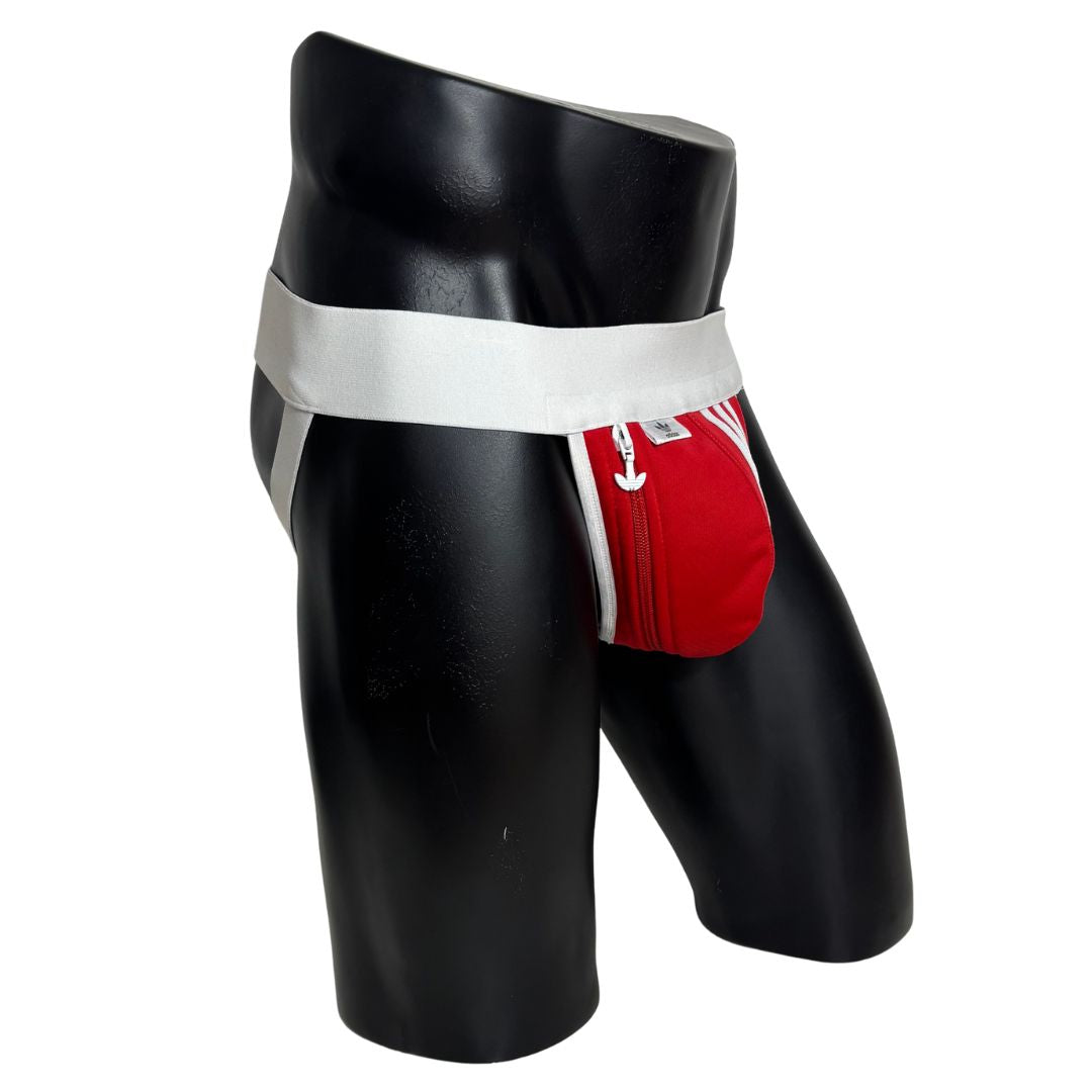 Adidas 3 Stripes Red Pocket Jockstrap/Thong 3.0