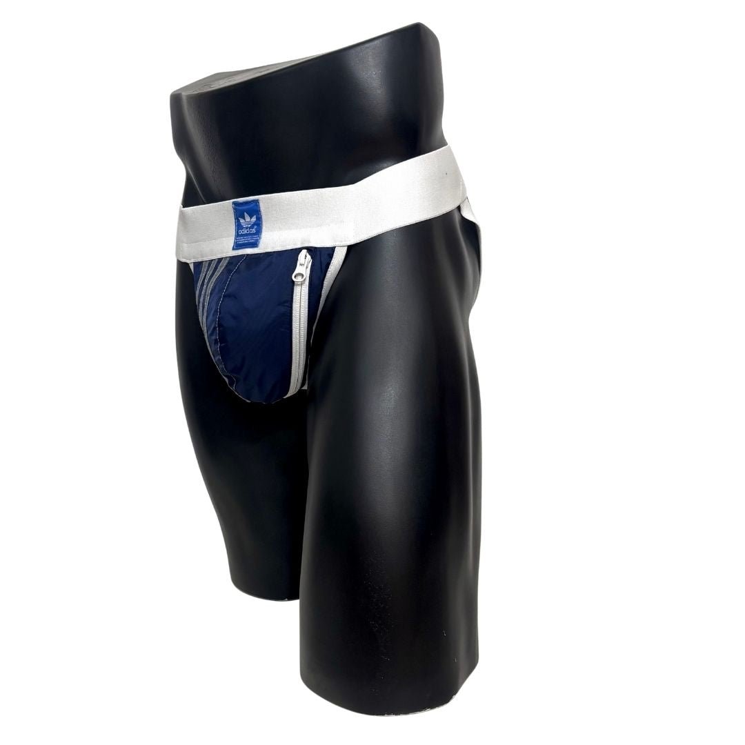 Adidas 3 Stripes Blue/Gray Pocket Jockstrap/Thong