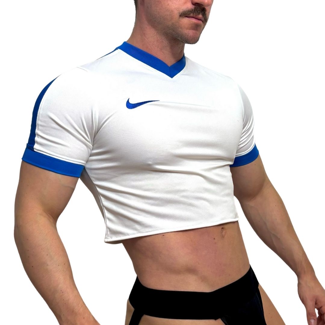 Nike White/Blue Crop Top