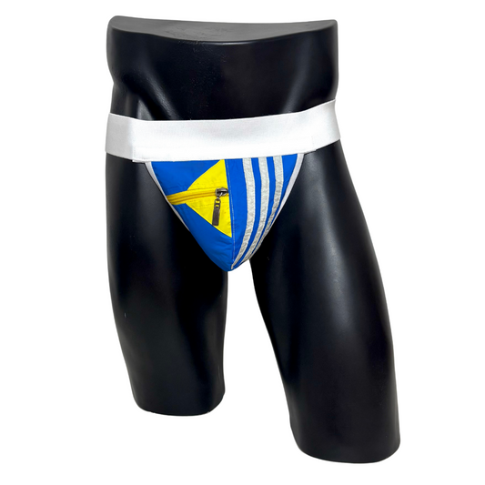 Adidas 3 Stripes Blue/Yellow Pocket Jockstrap/Thong 2.0