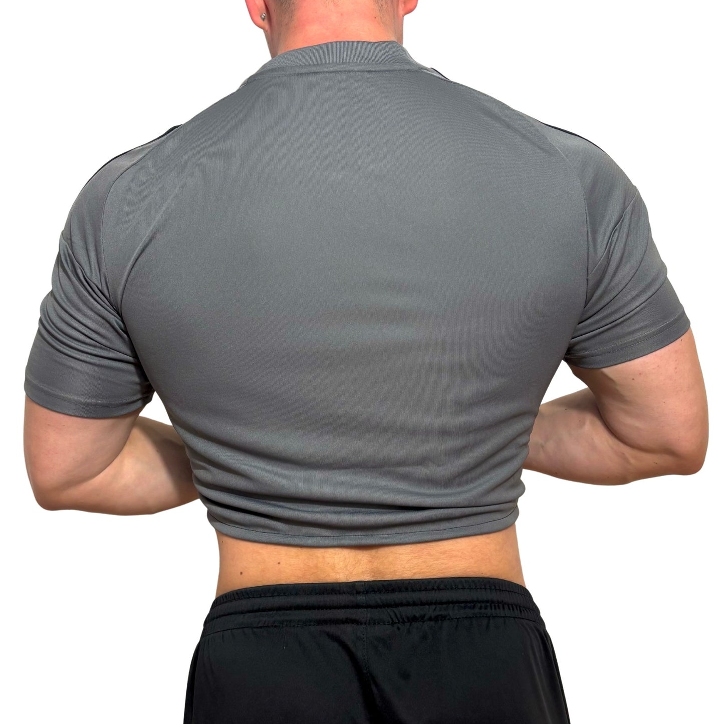 Adidas Gray\Black Stripe Crop Top