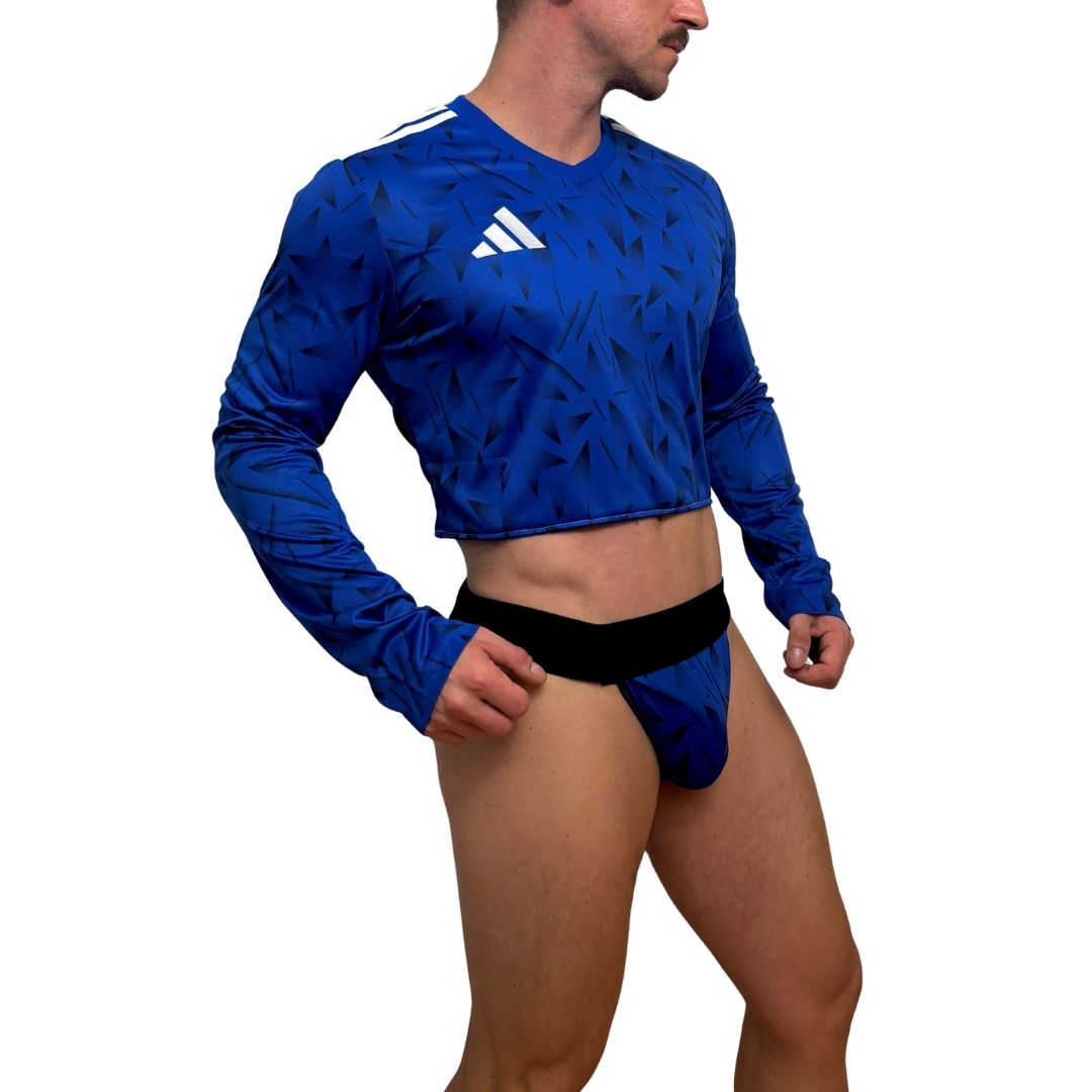 Adidas Neo Long Sleeve Blue Crop Top Look 2.0