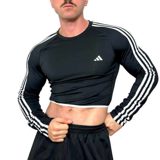 Adidas Tech Fit Black Long Sleeve Crop Top