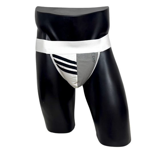 Adidas 3 Stripes Gray/White Pocket Jockstrap/Thong