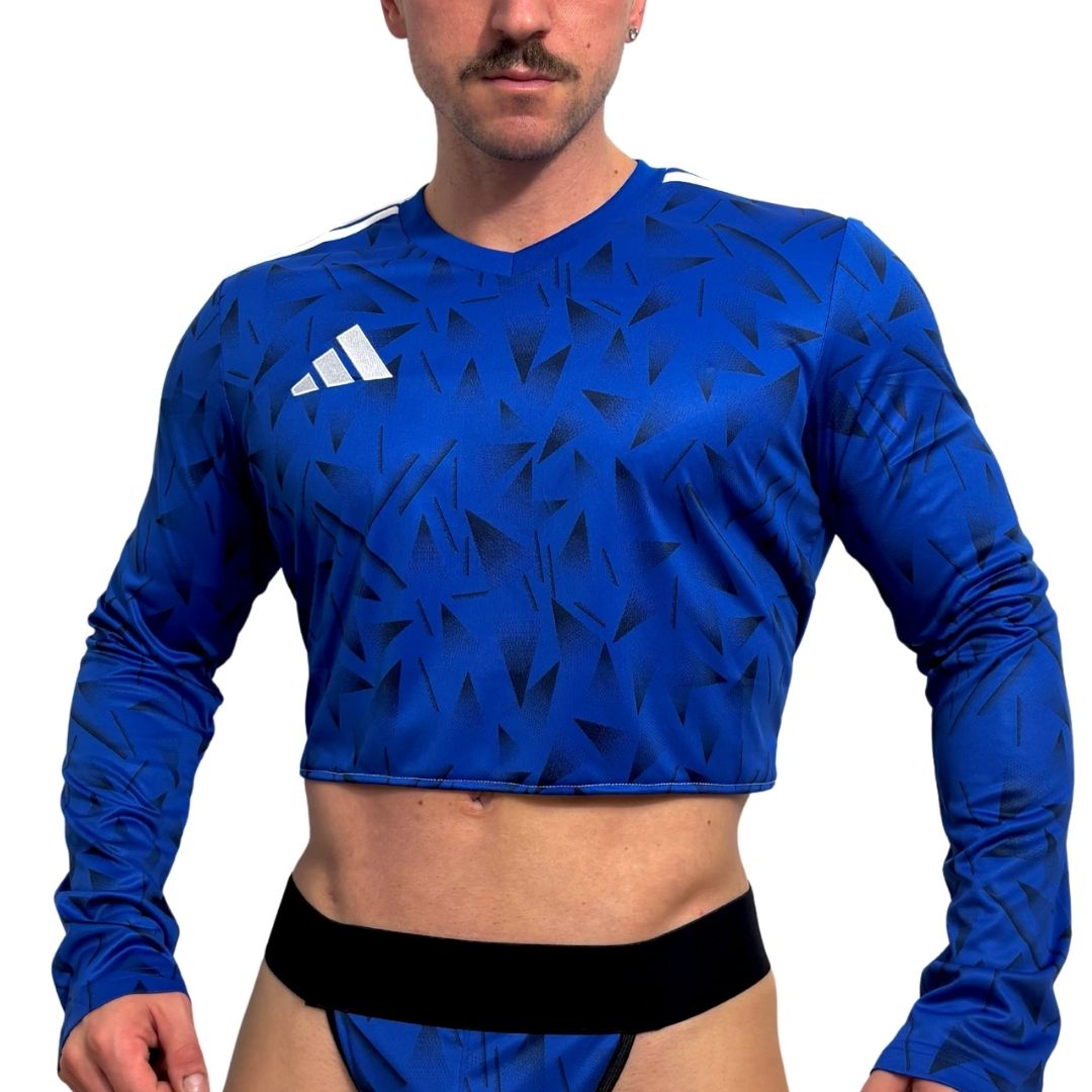 Adidas Neo Blue Long Sleeve Crop Top 2.0