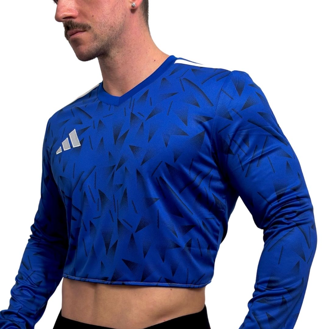 Adidas Neo Blue Long Sleeve Crop Top 2.0