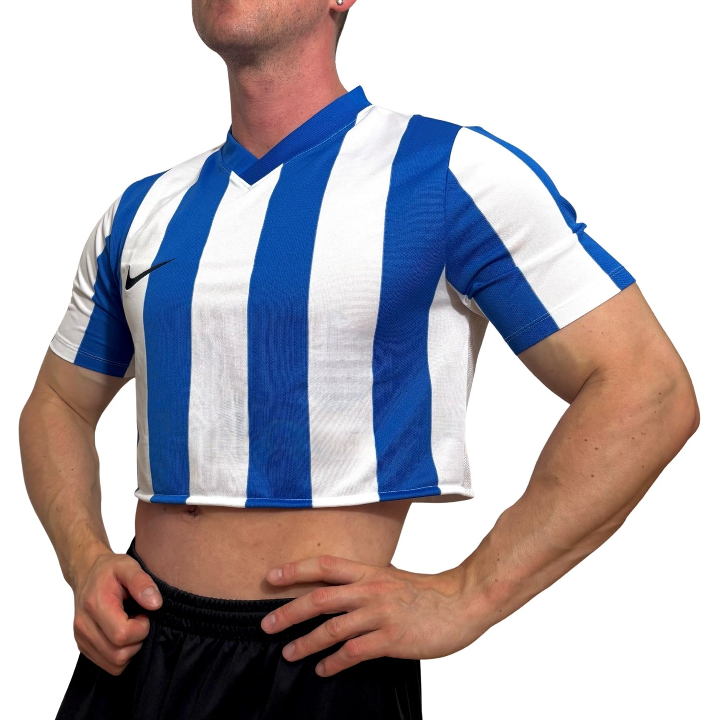 Nike Blue/White Stripe Crop Top