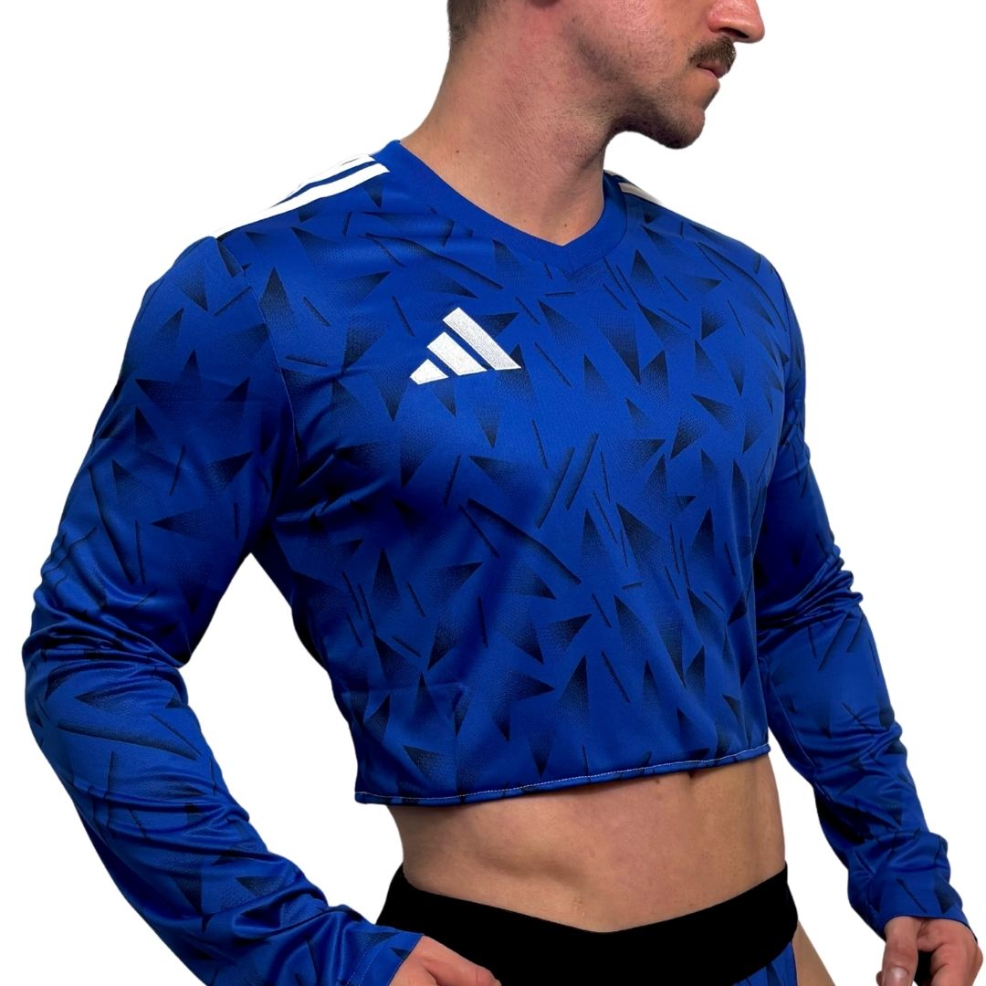 Adidas Neo Blue Long Sleeve Crop Top 2.0