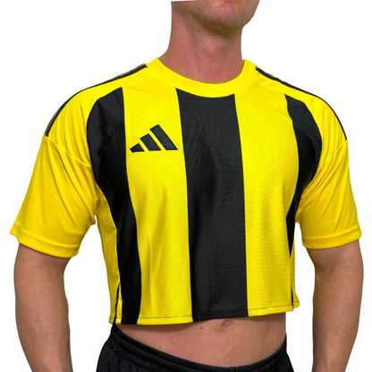 Adidas Yellow\Black Stripe Crop Top
