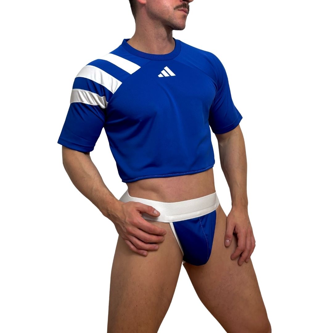 Adidas Neo Short Sleeve Blue Crop Top Look 2.0