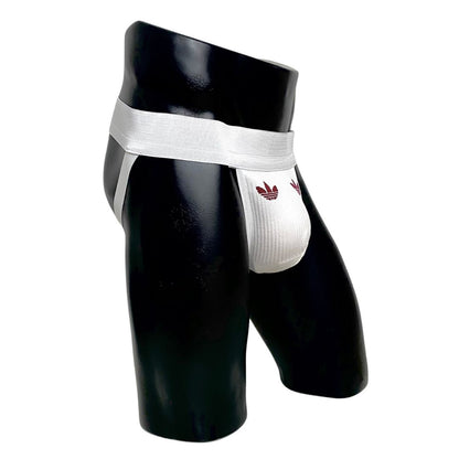 Adidas Red Logo White Socks Jockstrap/Thong