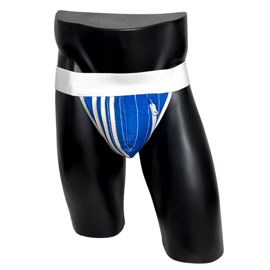 Adidas 3 Stripes Blue Pocket Jockstrap/Thong