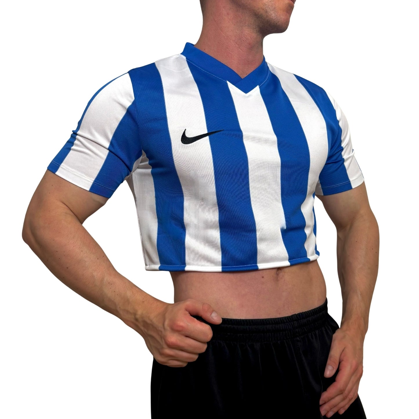 Nike Blue/White Stripe Crop Top