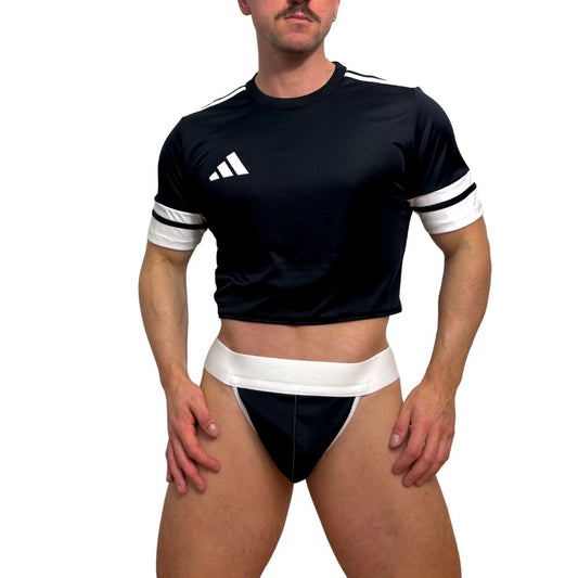 Adidas Neo Short Sleeve Black Crop Top Look