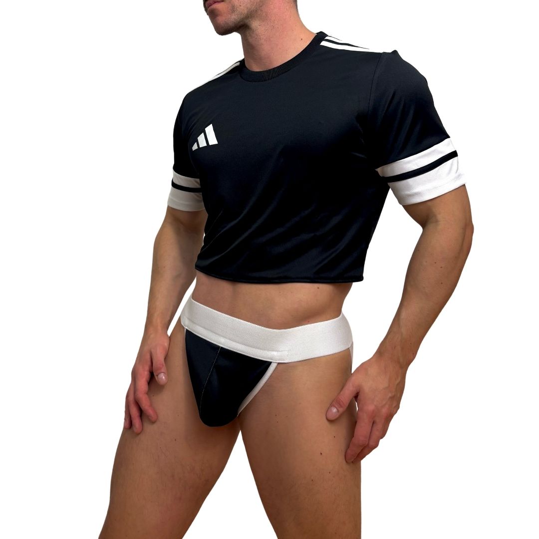 Adidas Neo Short Sleeve Black Crop Top Look