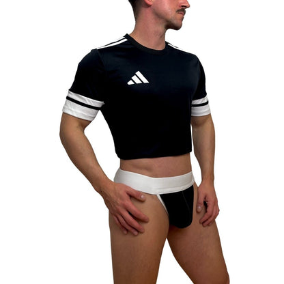 Adidas Neo Short Sleeve Black Crop Top Look