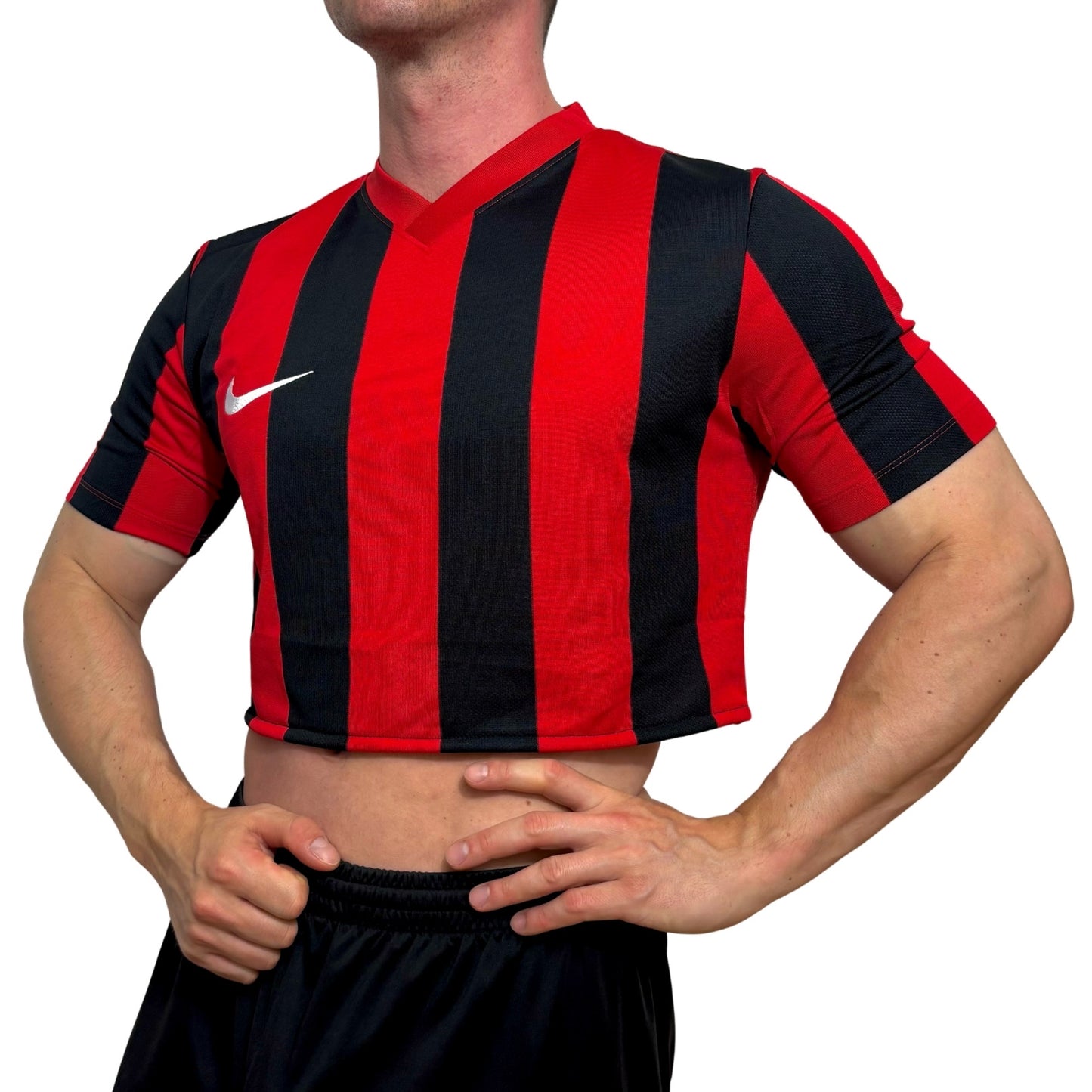 Nike Red/Black Stripe Crop Top