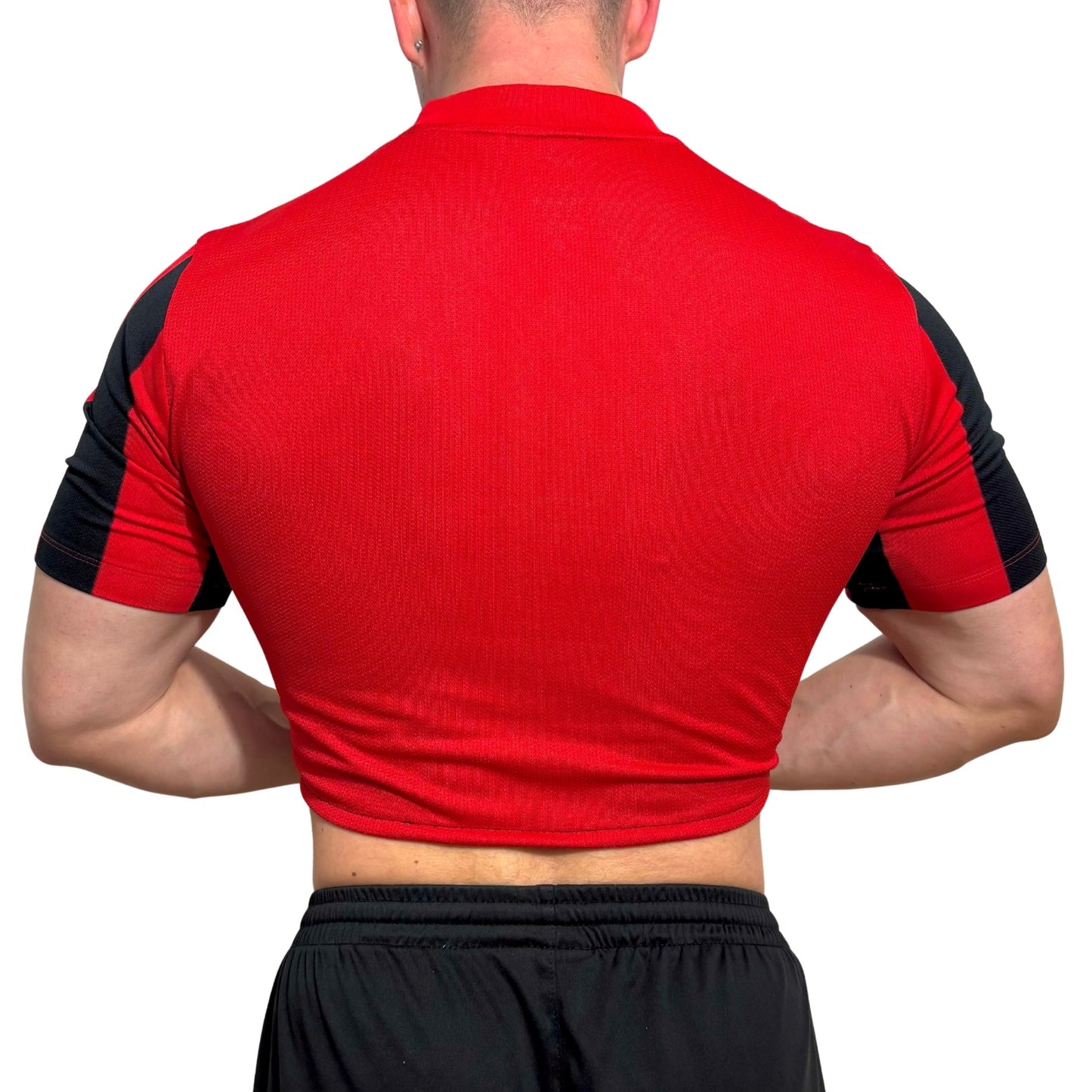 Nike Red/Black Stripe Crop Top