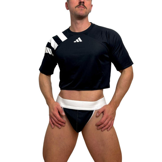 Adidas Neo Short Sleeve Black Crop Top Look 2.0