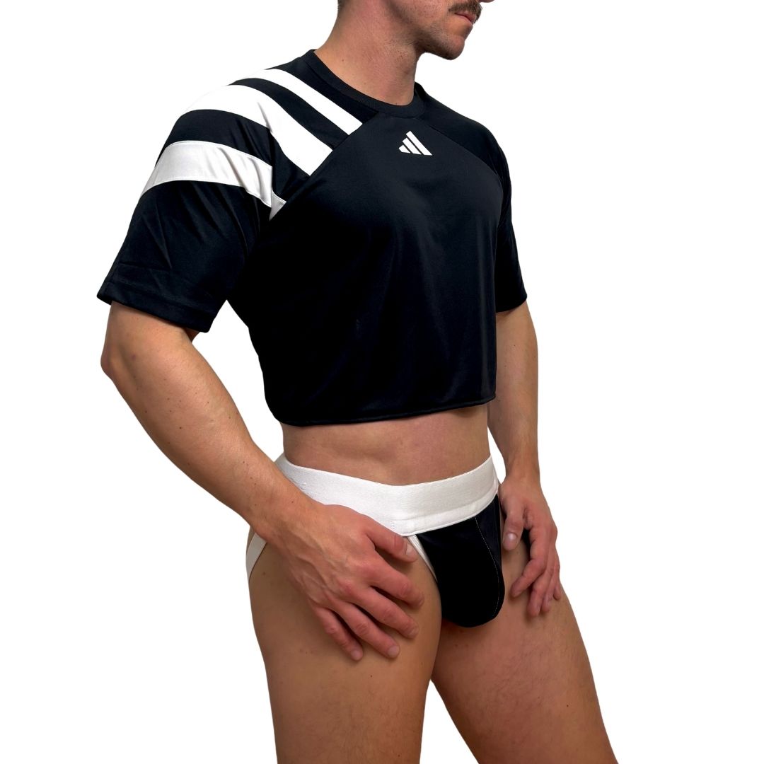 Adidas Neo Short Sleeve Black Crop Top Look 2.0