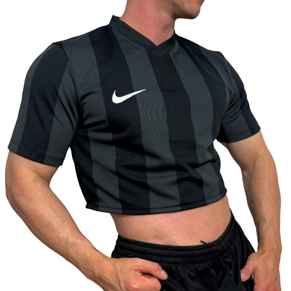 Nike Gray/Black Stripe Crop Top