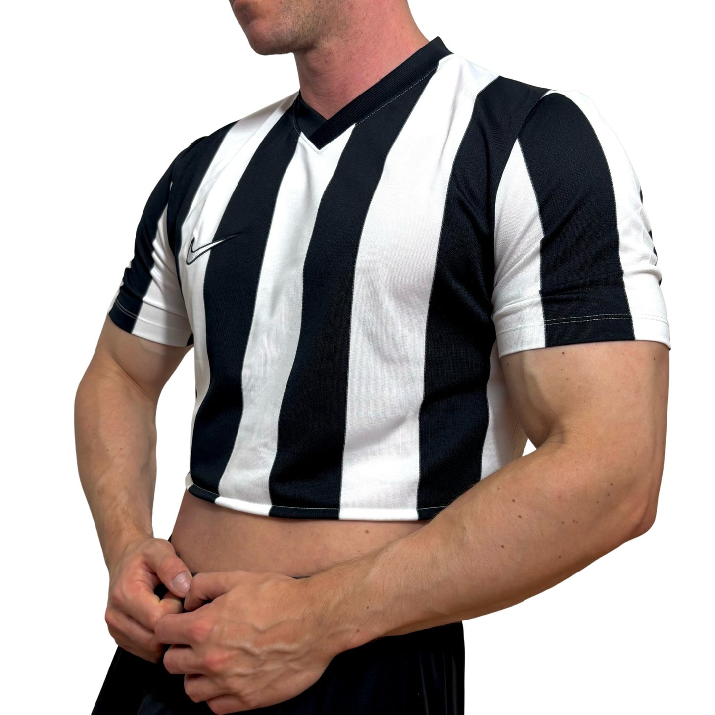 Nike Black/White Stripe Crop Top
