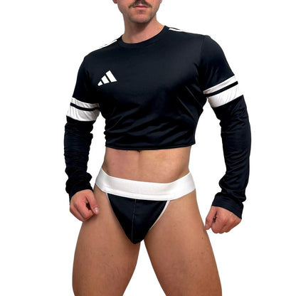 Adidas Neo Long Sleeve Black Crop Top Look