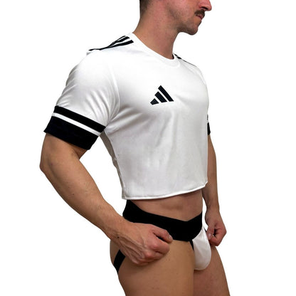 Adidas Neo Short Sleeve White Crop Top Look