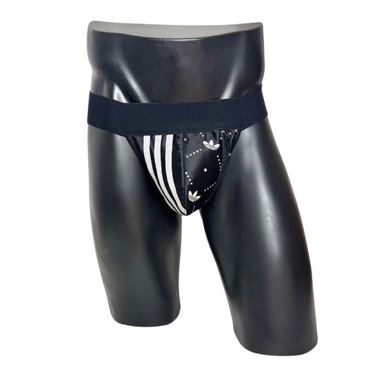 Adidas 3 Stripes All Over Logo Print Pocket Jockstrap/Thong