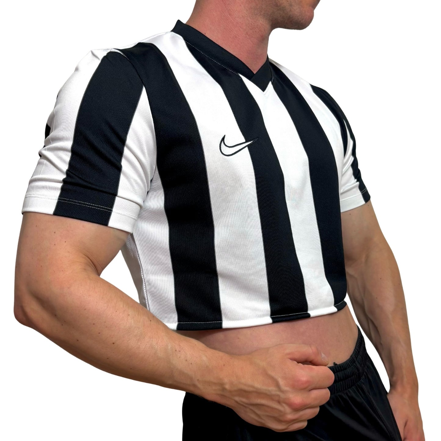 Nike Black/White Stripe Crop Top