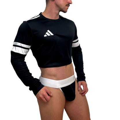 Adidas Neo Long Sleeve Black Crop Top Look