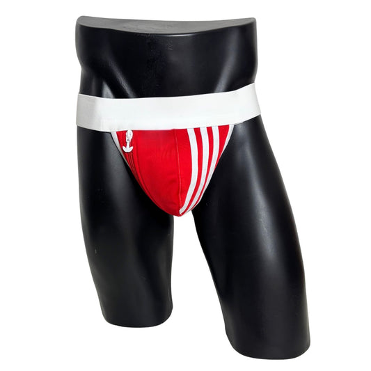 Adidas 3 Stripes Red Pocket Jockstrap/Thong 3.0