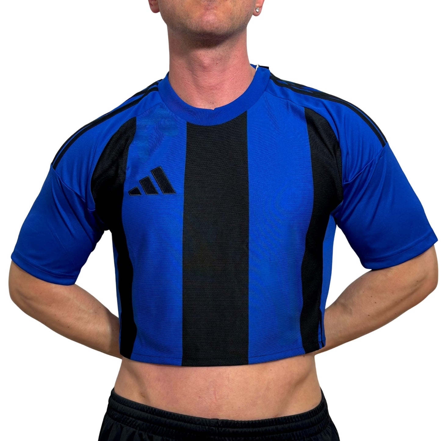 Adidas Blue\Black Stripe Crop Top
