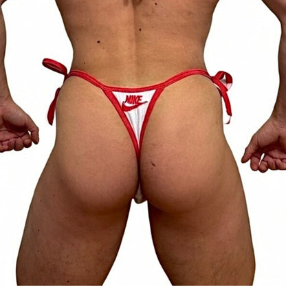 Nike Sport Red Lace Up Socks Thong