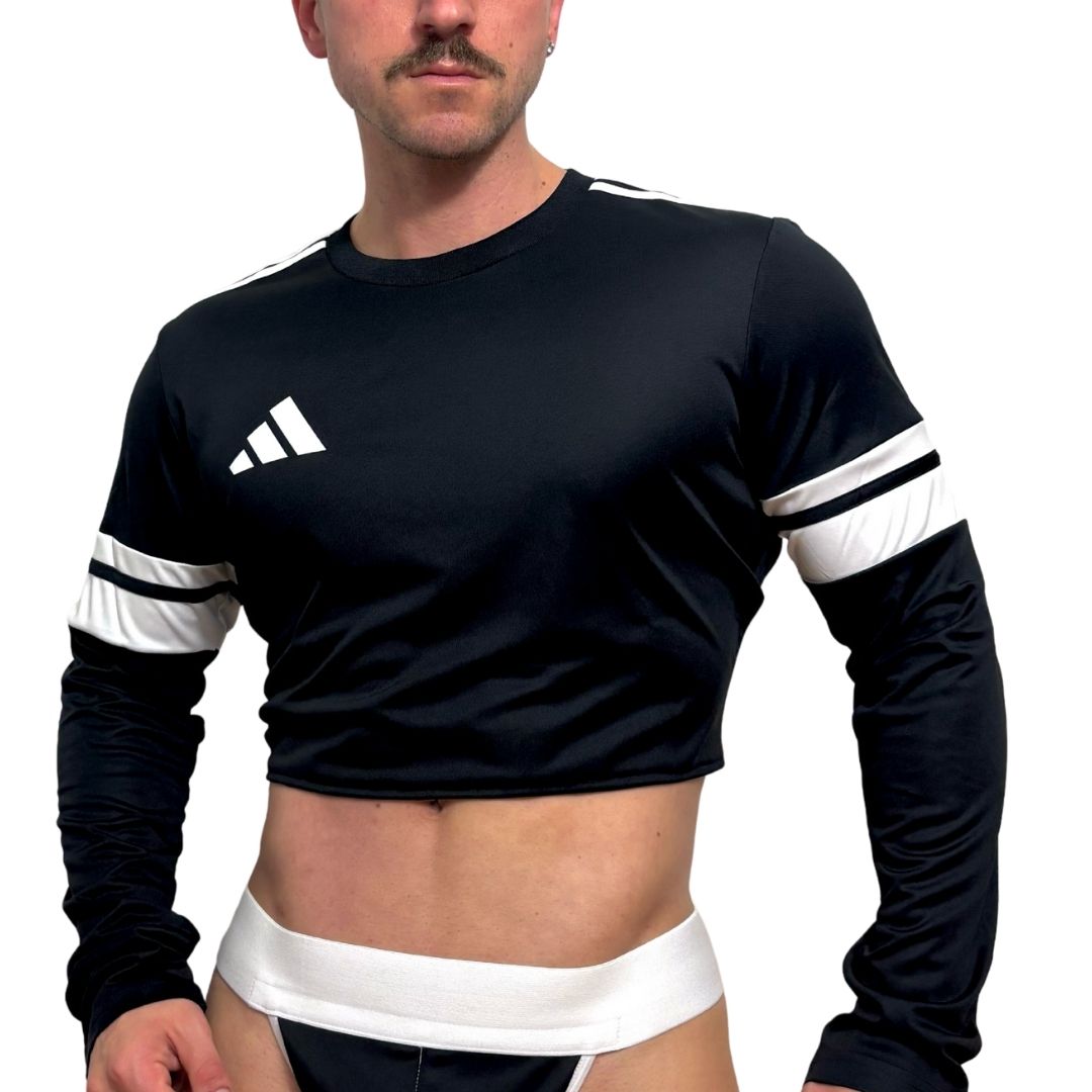 Adidas Neo Black Long Sleeve Crop Top