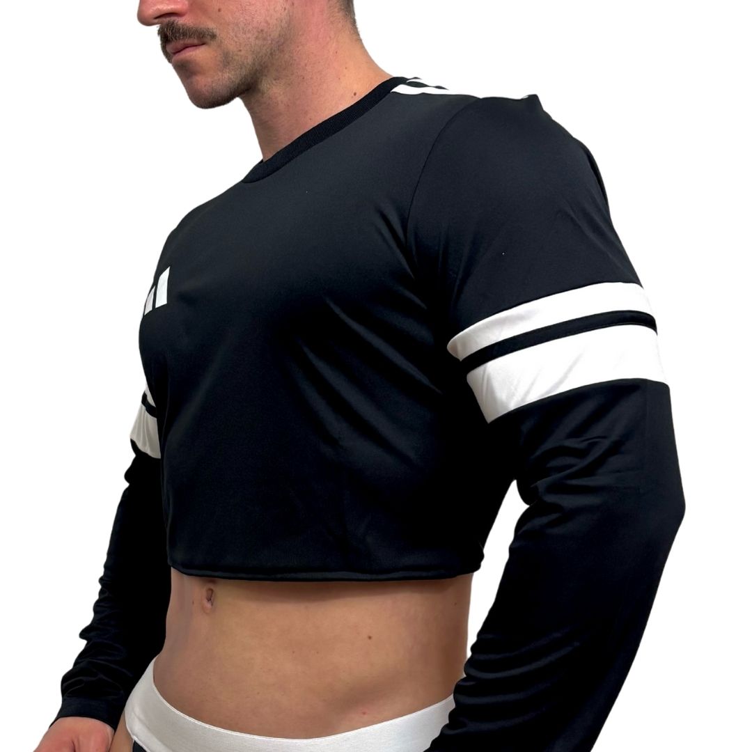 Adidas Neo Black Long Sleeve Crop Top