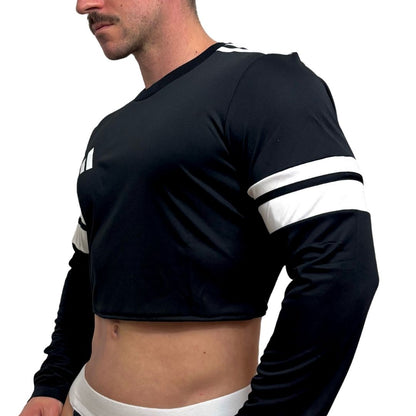 Adidas Neo Black Long Sleeve Crop Top
