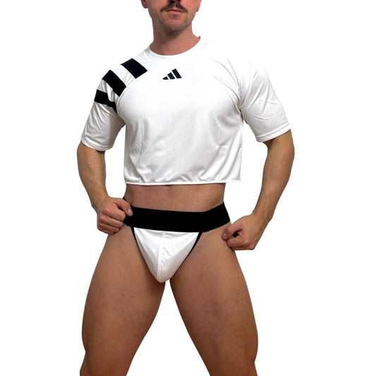 Adidas Neo Short Sleeve White Crop Top Look 2.0