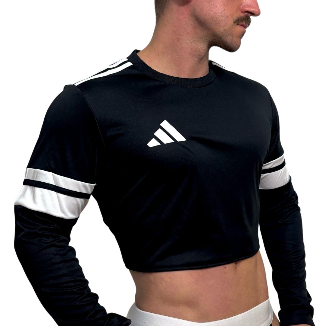 Adidas Neo Black Long Sleeve Crop Top