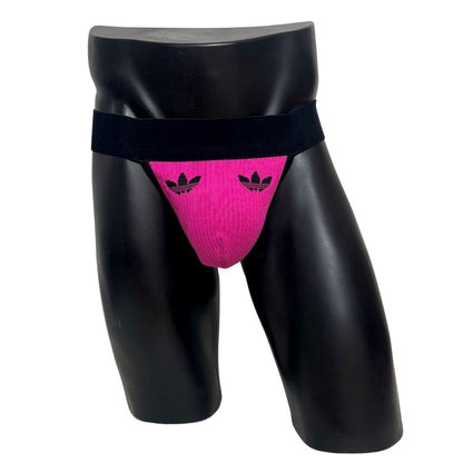 Adidas Logo Electric Pink Socks Jockstrap/Thong