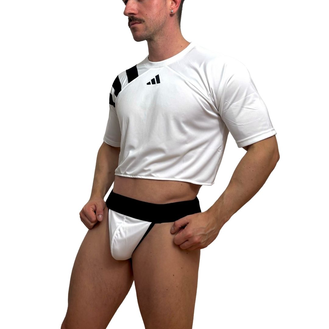 Adidas Neo Short Sleeve White Crop Top Look 2.0