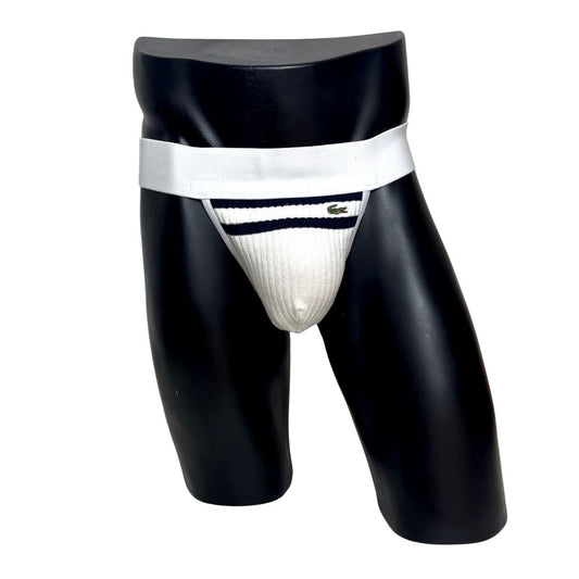 Lacoste White Crocodile Socks Jockstrap/Thong