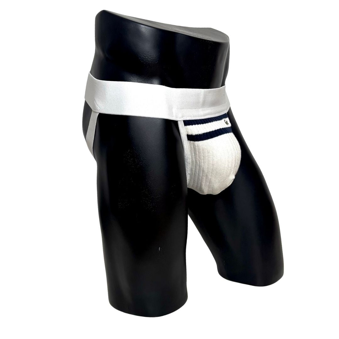 Lacoste White Crocodile Socks Jockstrap/Thong