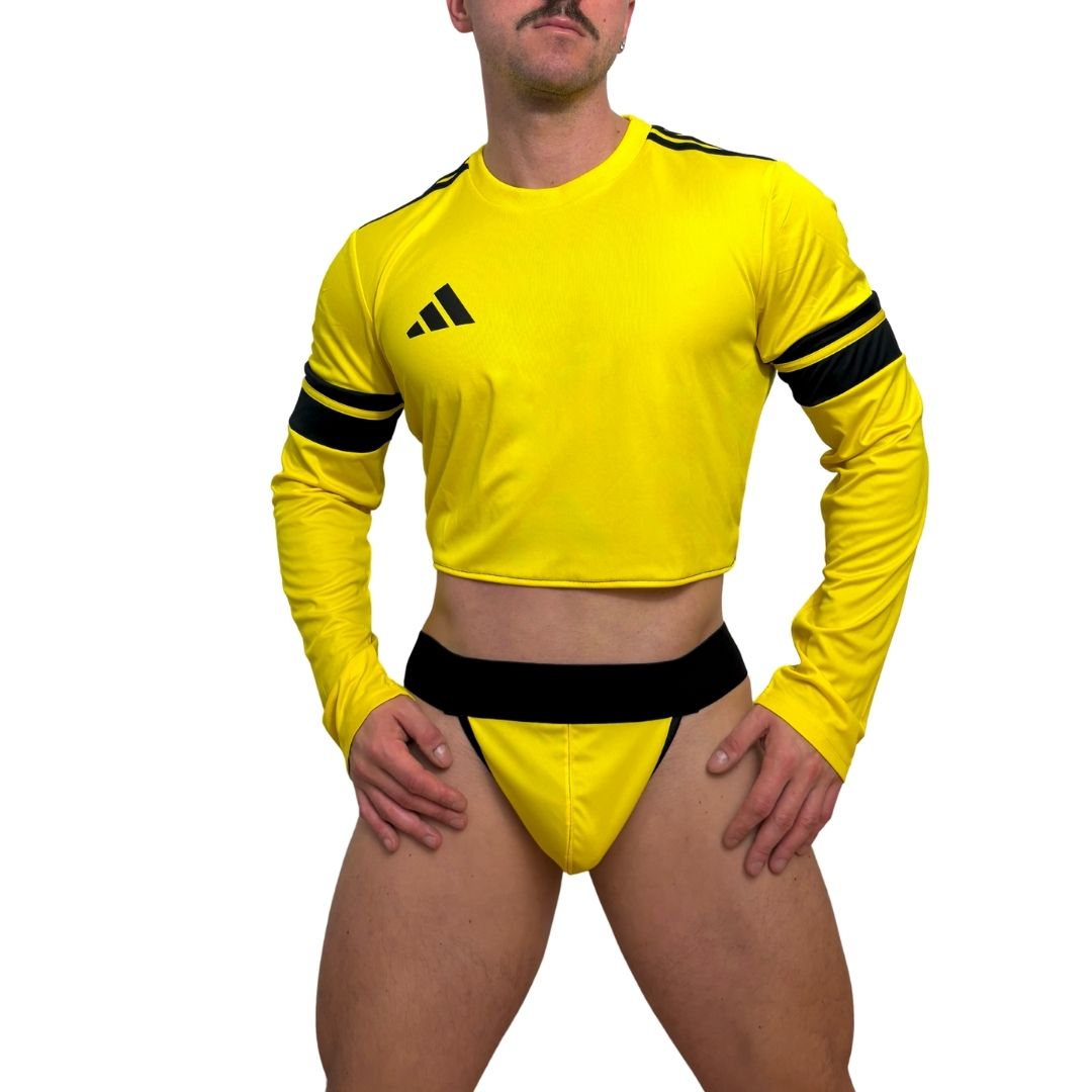 Adidas Neo Long Sleeve Yellow Crop Top Look