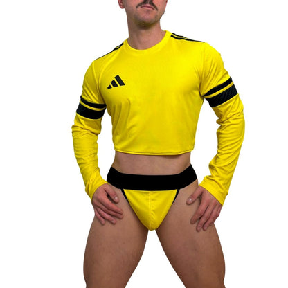 Adidas Neo Long Sleeve Yellow Crop Top Look