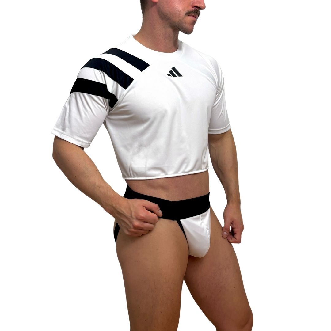 Adidas Neo Short Sleeve White Crop Top Look 2.0