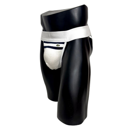 Lacoste White Crocodile Socks Jockstrap/Thong