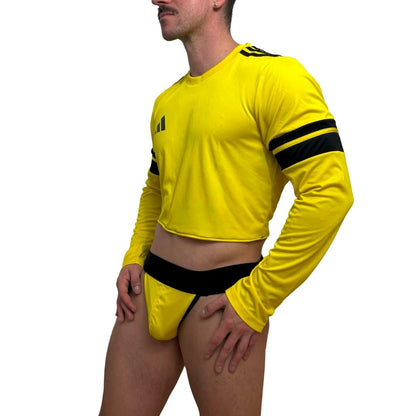 Adidas Neo Long Sleeve Yellow Crop Top Look